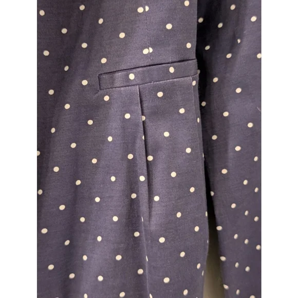 Women's Eclectic Blue White Polka Dot Blazer Size M - Picture 3 of 8